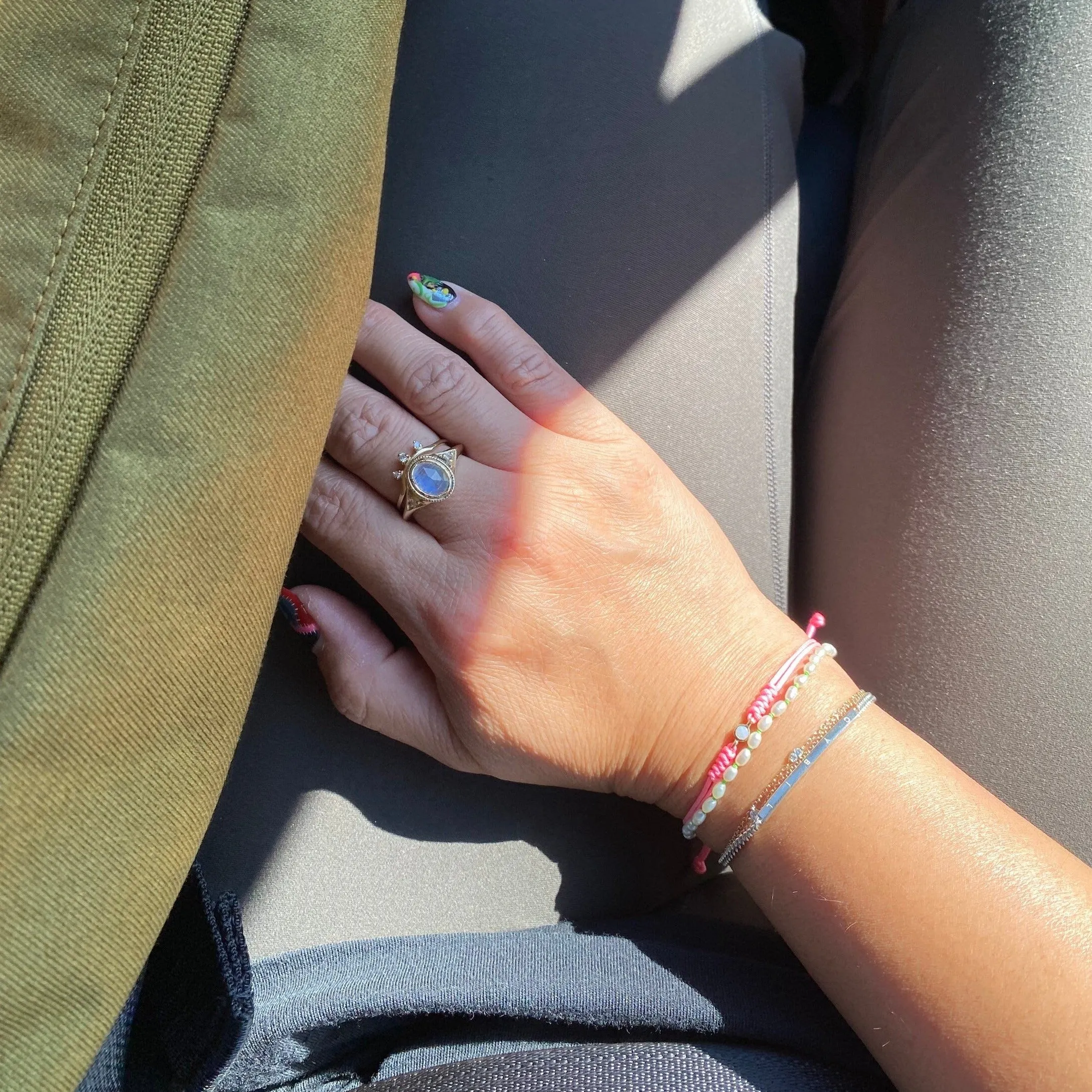 Confetti hand knotted pearl bracelets