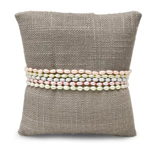 Confetti hand knotted pearl bracelets