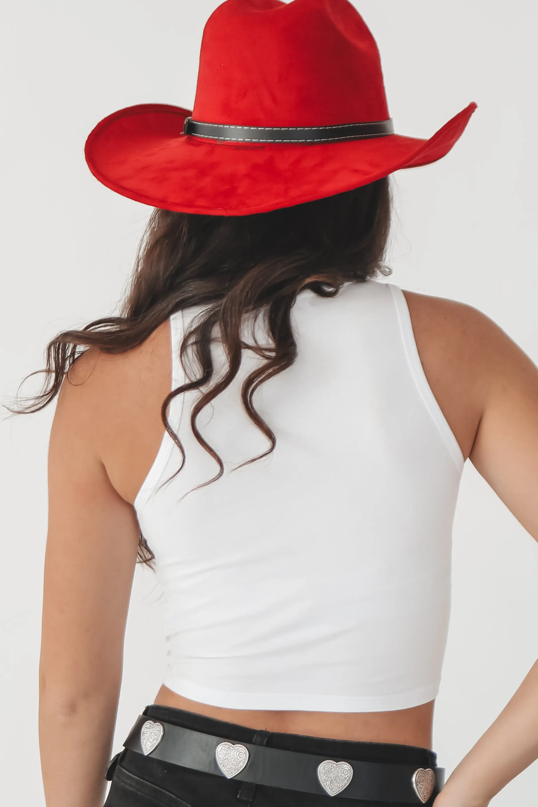 Cool It Cowboy High Neck Western Graphic Cropped Fitted Tank