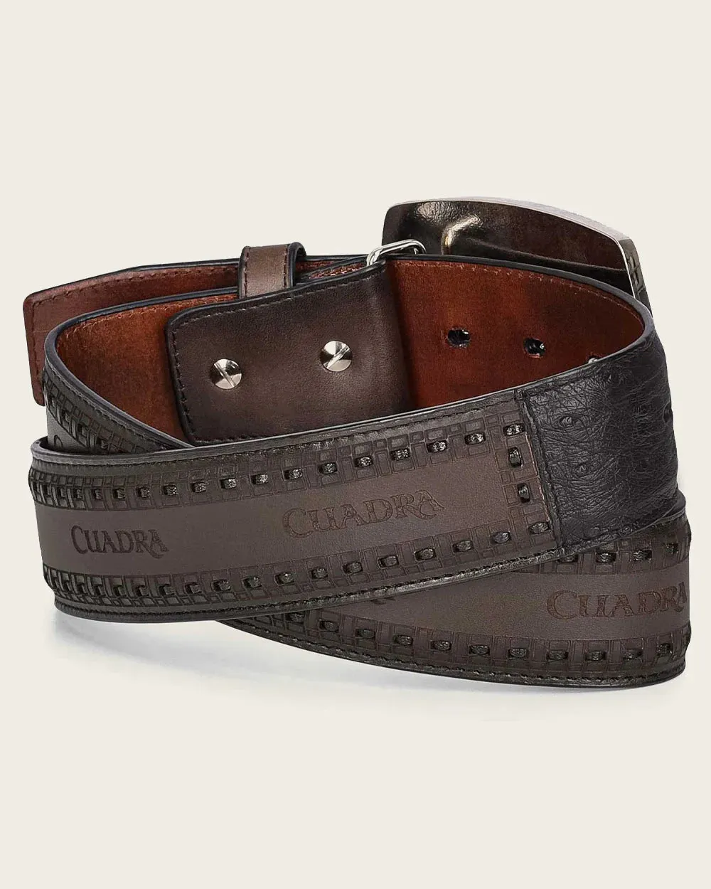 CUADRA BLACK WESTERN OSTRICH BELT