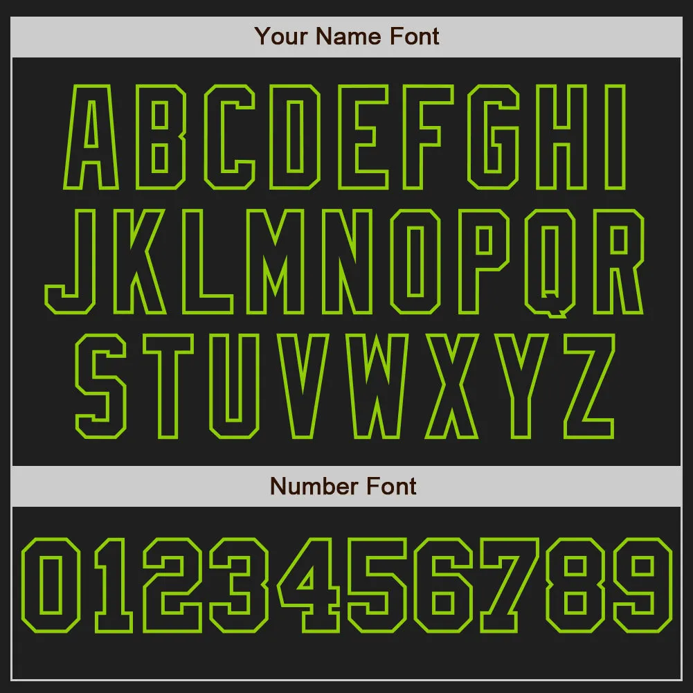Custom Black White-Neon Green Pinstripe Authentic Split Fashion Baseball Jersey