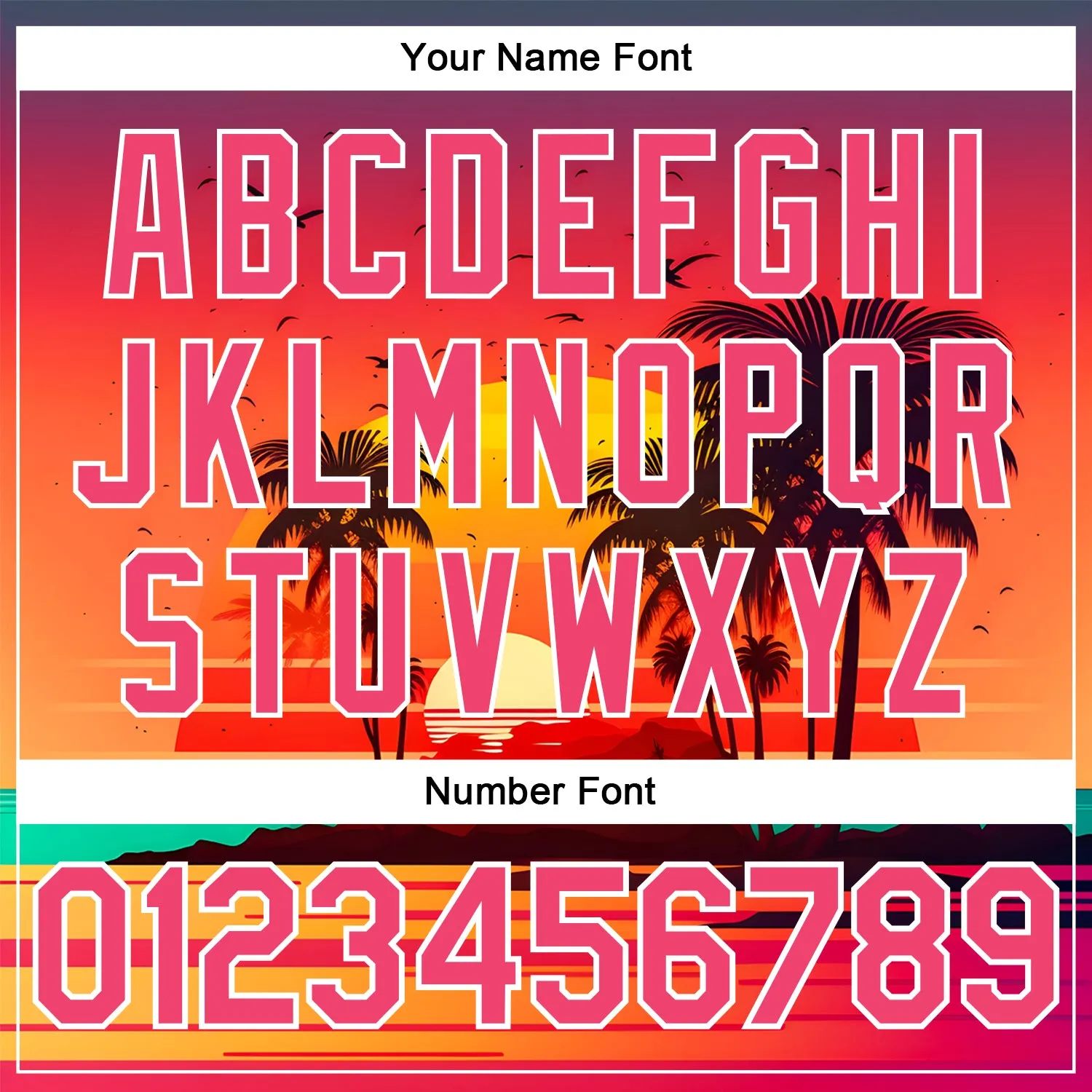 Custom Neon Pink White 3D Pattern Design Hawaii Palm Trees And Beach Sunrise Authentic Baseball Jersey