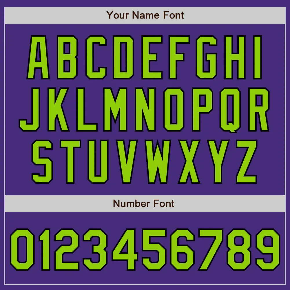 Custom Purple Neon Green-Black Authentic Raglan Sleeves Baseball Jersey