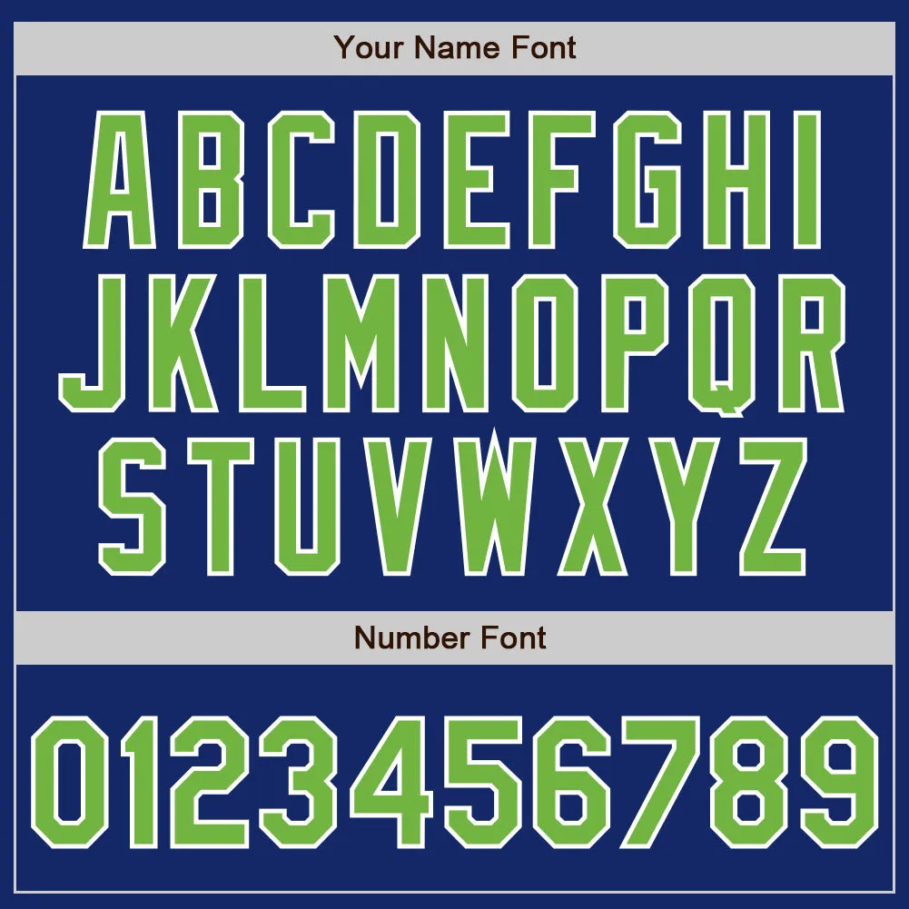 Custom Royal Neon Green-Gray Authentic Split Fashion Baseball Jersey
