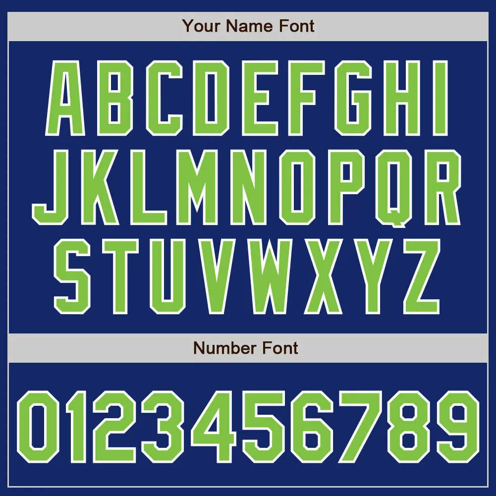 Custom Royal Neon Green-White Authentic Baseball Jersey