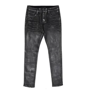Cutty Mens Coated Denim Jean Black