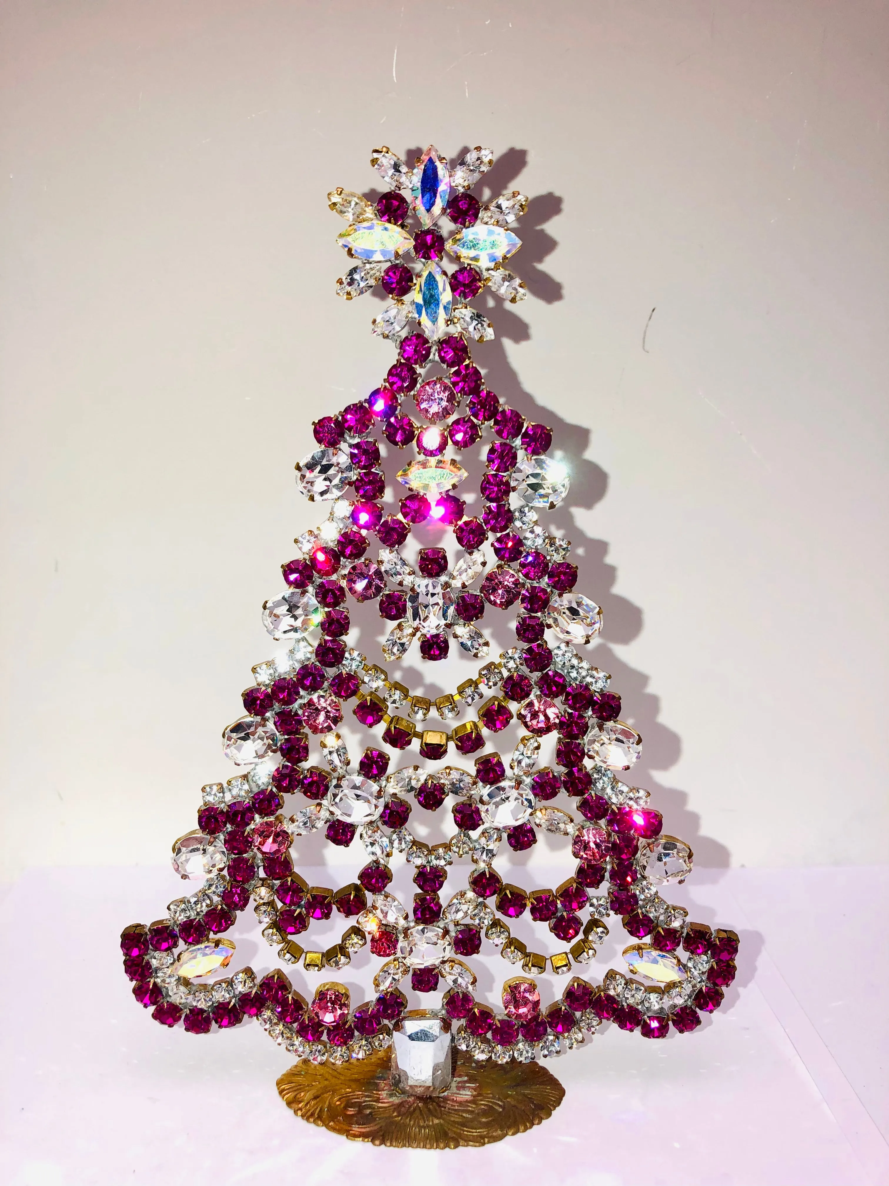 Czech Rhinestone Christmas Mantle Tree #87