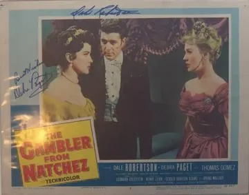 Dale Robertson & Debra Paget Signed Autographed Vintage "The Gambler From Natchez" 11x14 Lobby Photo (SA COA)