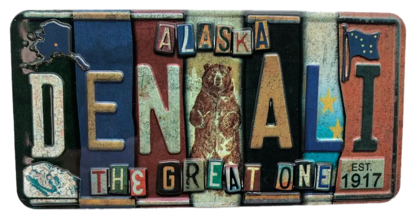 Denali Alaska License Plate Magnet