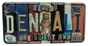 Denali Alaska License Plate Magnet