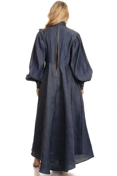 Denim Bow Maxi Dress