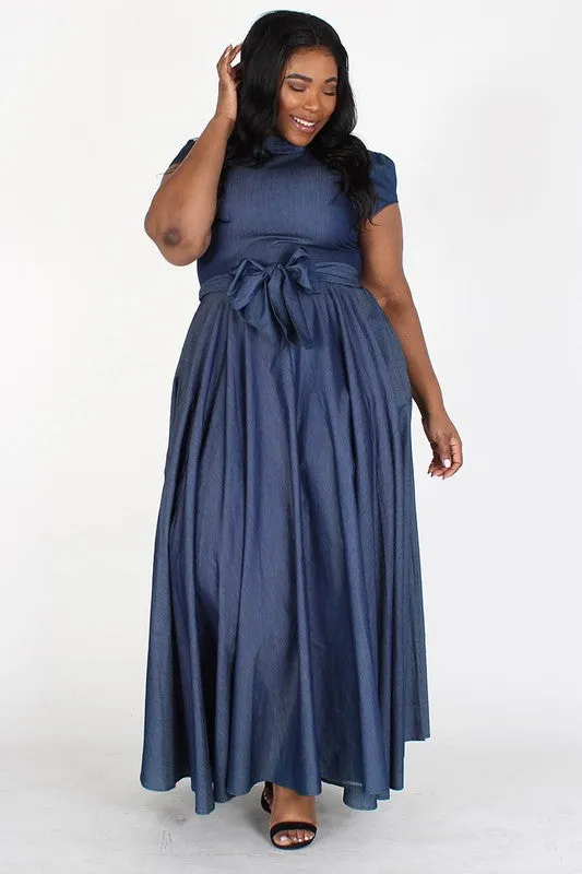 Denim Cap Sleeve Dress