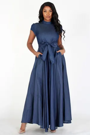 Denim Cap Sleeve Dress