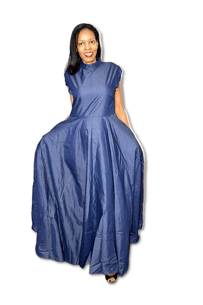 Denim Cap Sleeve Dress