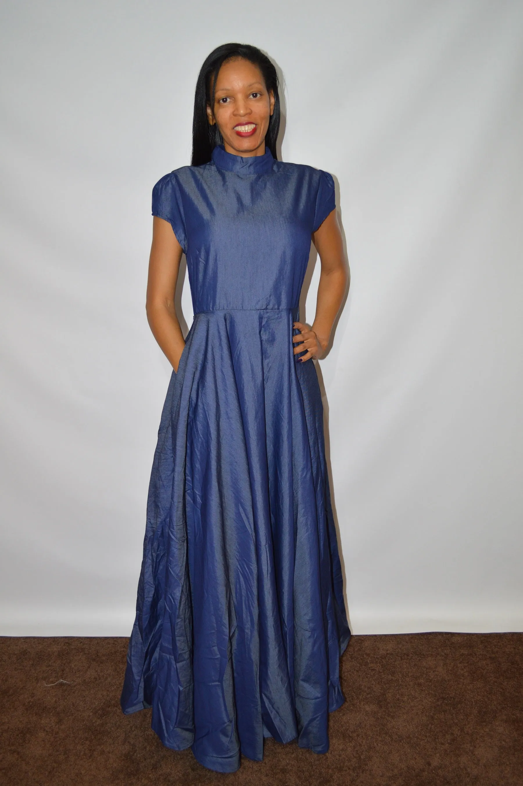 Denim Cap Sleeve Dress