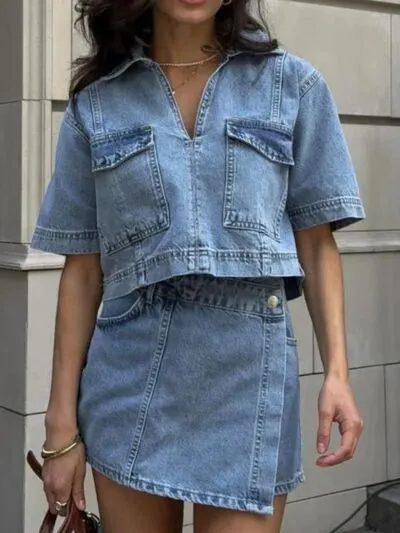 Denim Skirt Set