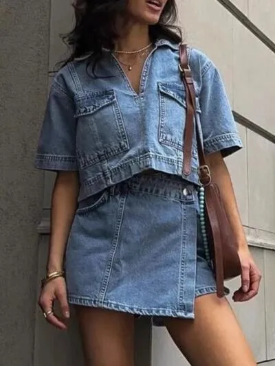 Denim Skirt Set