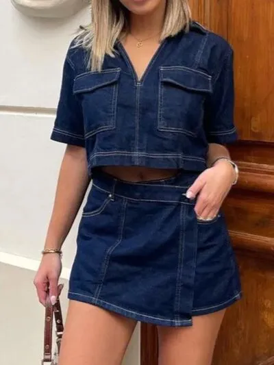 Denim Skirt Set