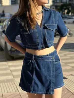 Denim Skirt Set