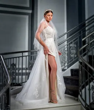 DIANA Two Piece Bridal Gown With Detachable Train Skirt
