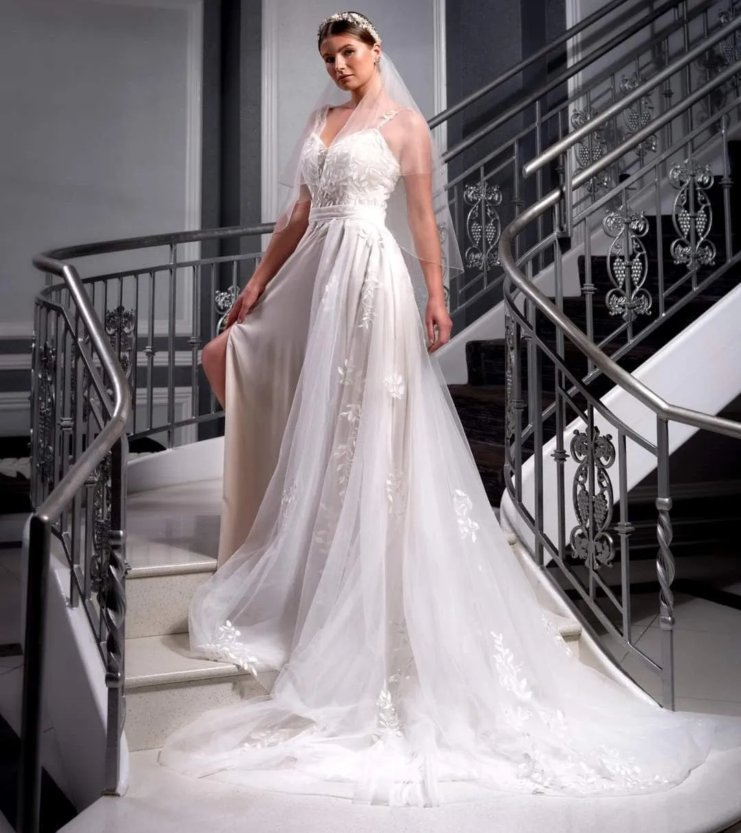 DIANA Two Piece Bridal Gown With Detachable Train Skirt