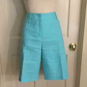Doncaster Turquoise Linen Shorts