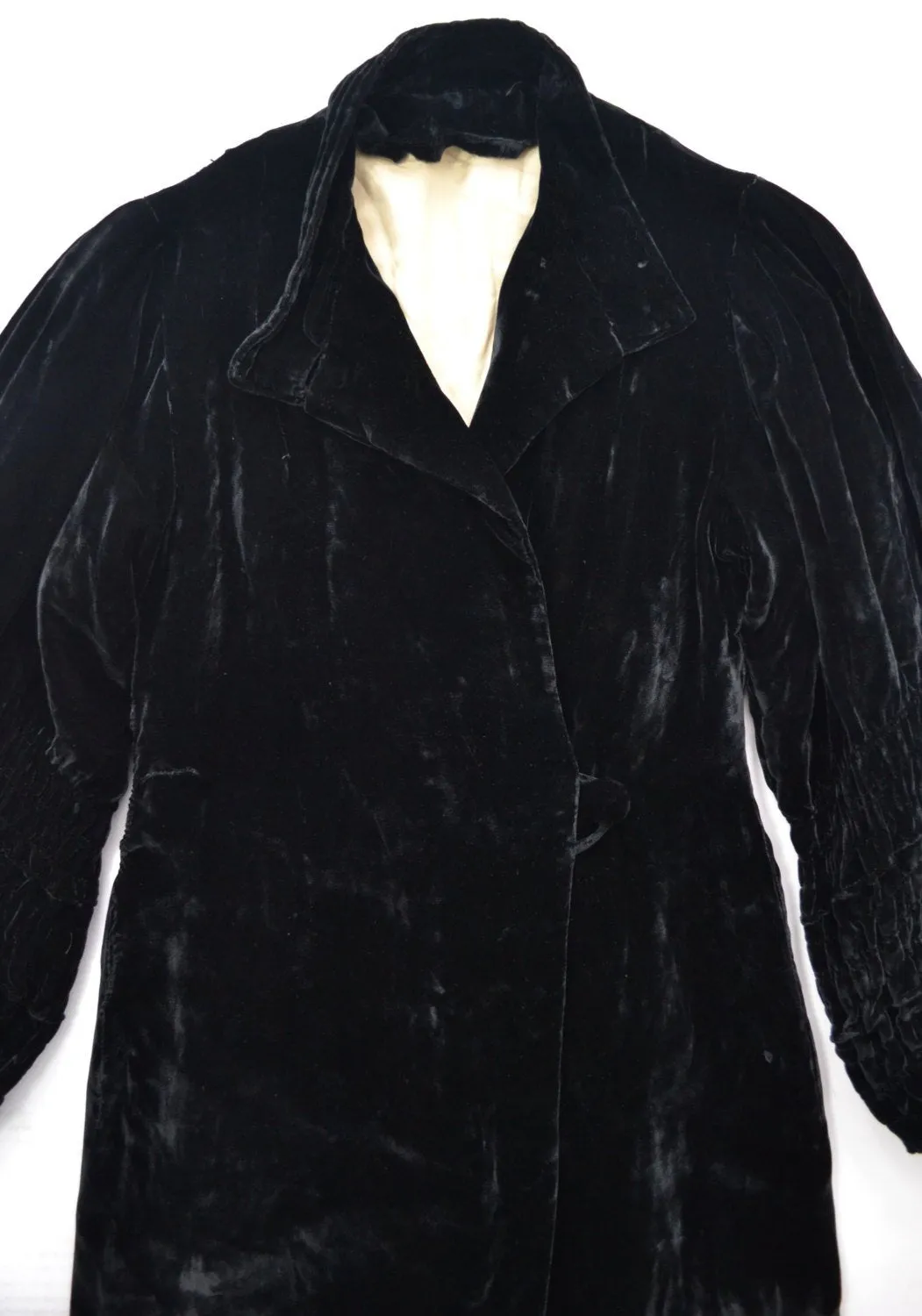 Edwardian Black Velvet Opera Coat