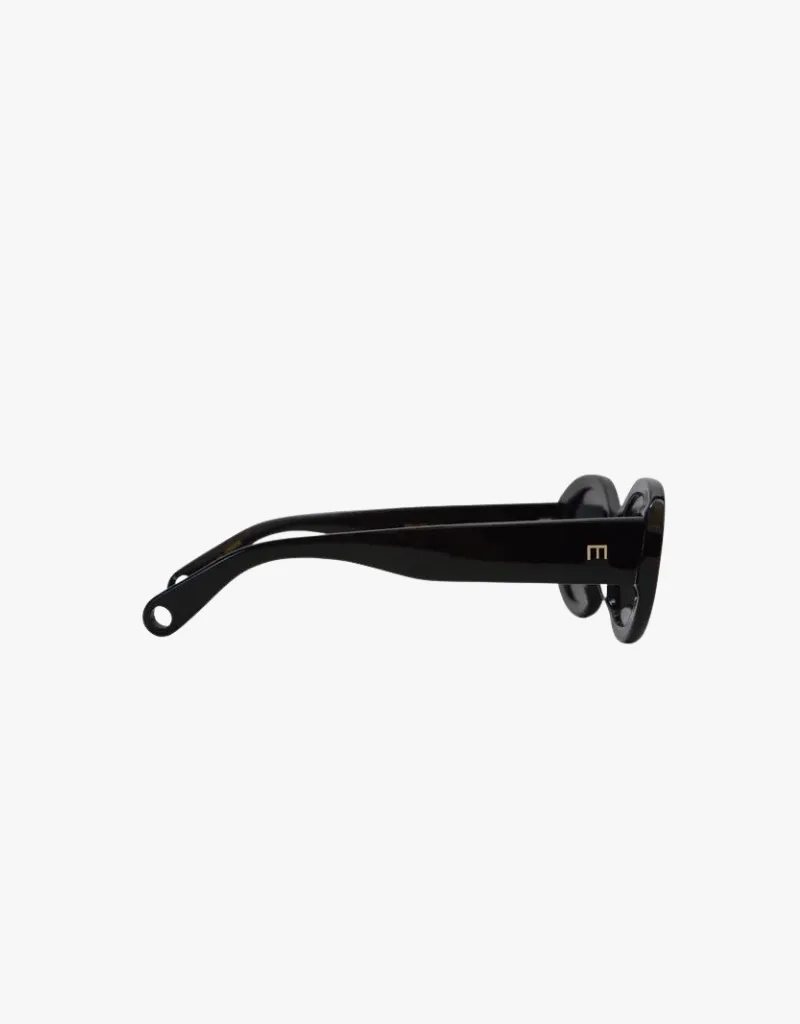 Elisa Johnson Lyna Sunglasses in Gloss Black
