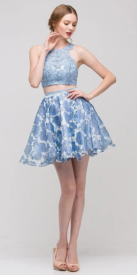 Eureka 4200 Lace 2-Piece Top Dress Lining Criss Cross Back Print