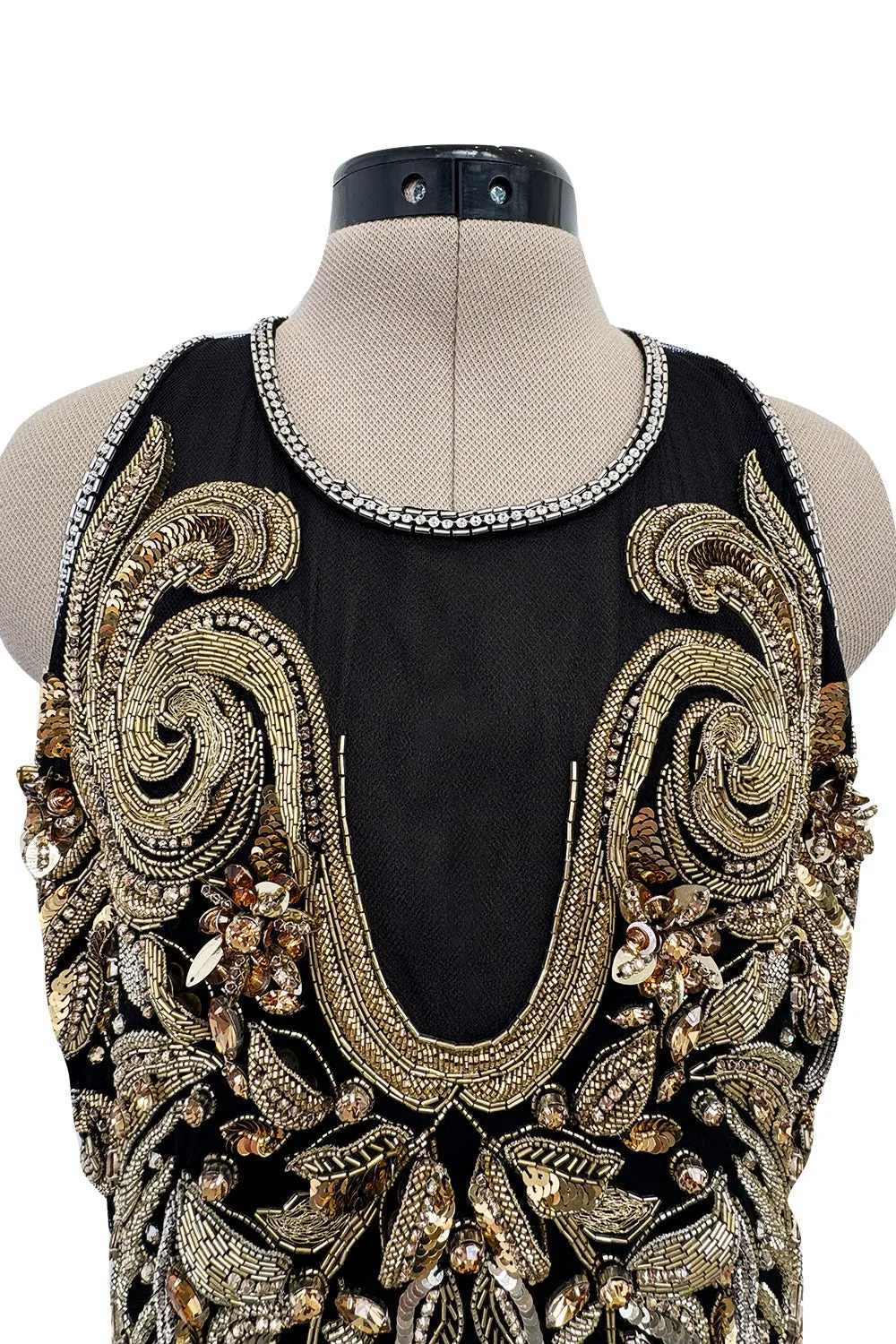 Extraordinary 2015 Roberto Cavalli Runway Feather & Net Dress w Bead & Sequin Detailing