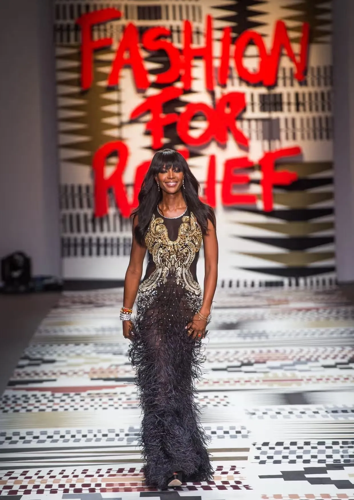Extraordinary 2015 Roberto Cavalli Runway Feather & Net Dress w Bead & Sequin Detailing