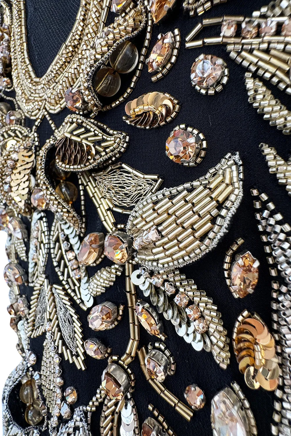 Extraordinary 2015 Roberto Cavalli Runway Feather & Net Dress w Bead & Sequin Detailing