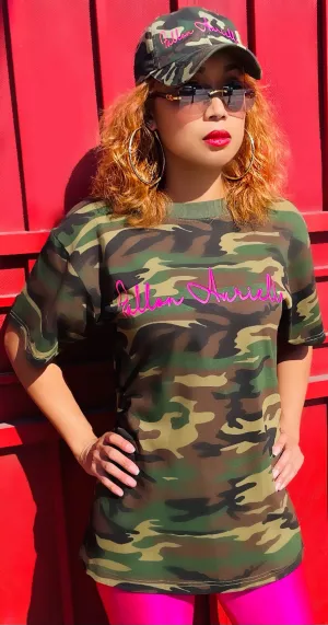 Fallon Aurielle Unisex Signature Classic T-Shirt (Camo & Neon Pink)