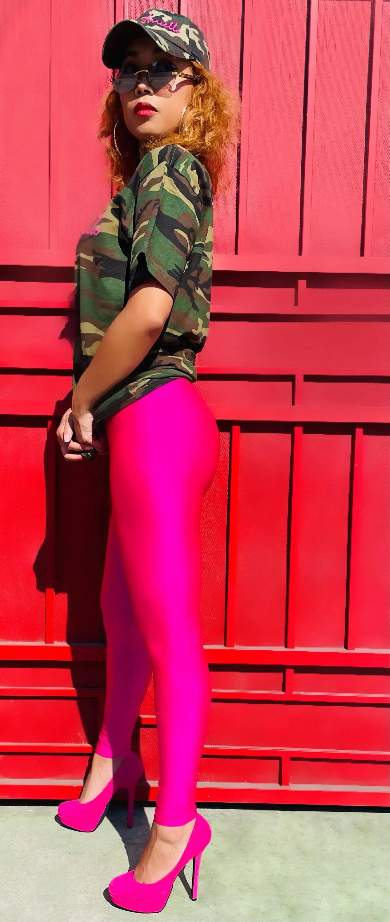 Fallon Aurielle Unisex Signature Classic T-Shirt (Camo & Neon Pink)