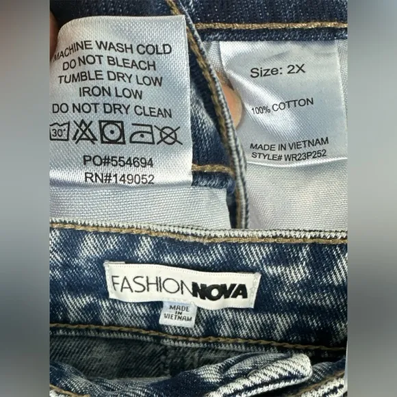 Fashion Nova 2 PC Lone Pine Cropped Bolero Denim Jacket &amp; Maxi Skirt SZ 3X/2X