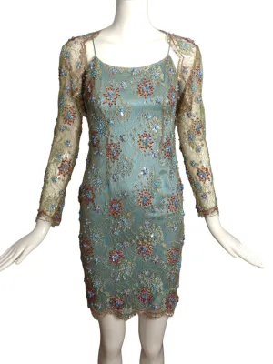FE ZANDI- 2005 Beaded Lace Cocktail Jacket & Dress, Size 4