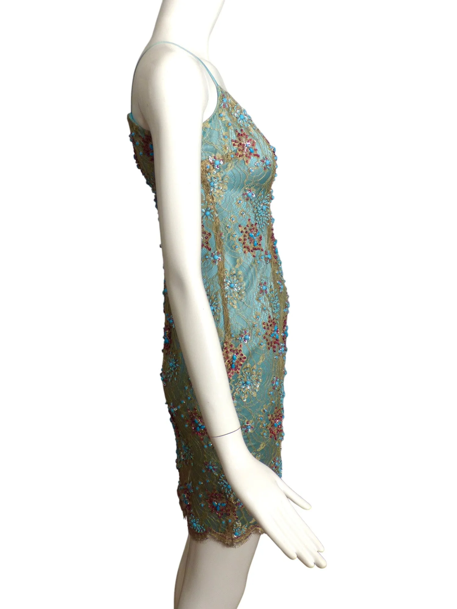 FE ZANDI- 2005 Beaded Lace Cocktail Jacket & Dress, Size 4