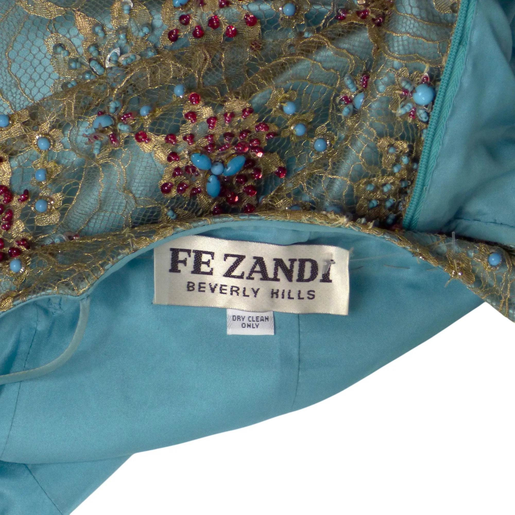 FE ZANDI- 2005 Beaded Lace Cocktail Jacket & Dress, Size 4