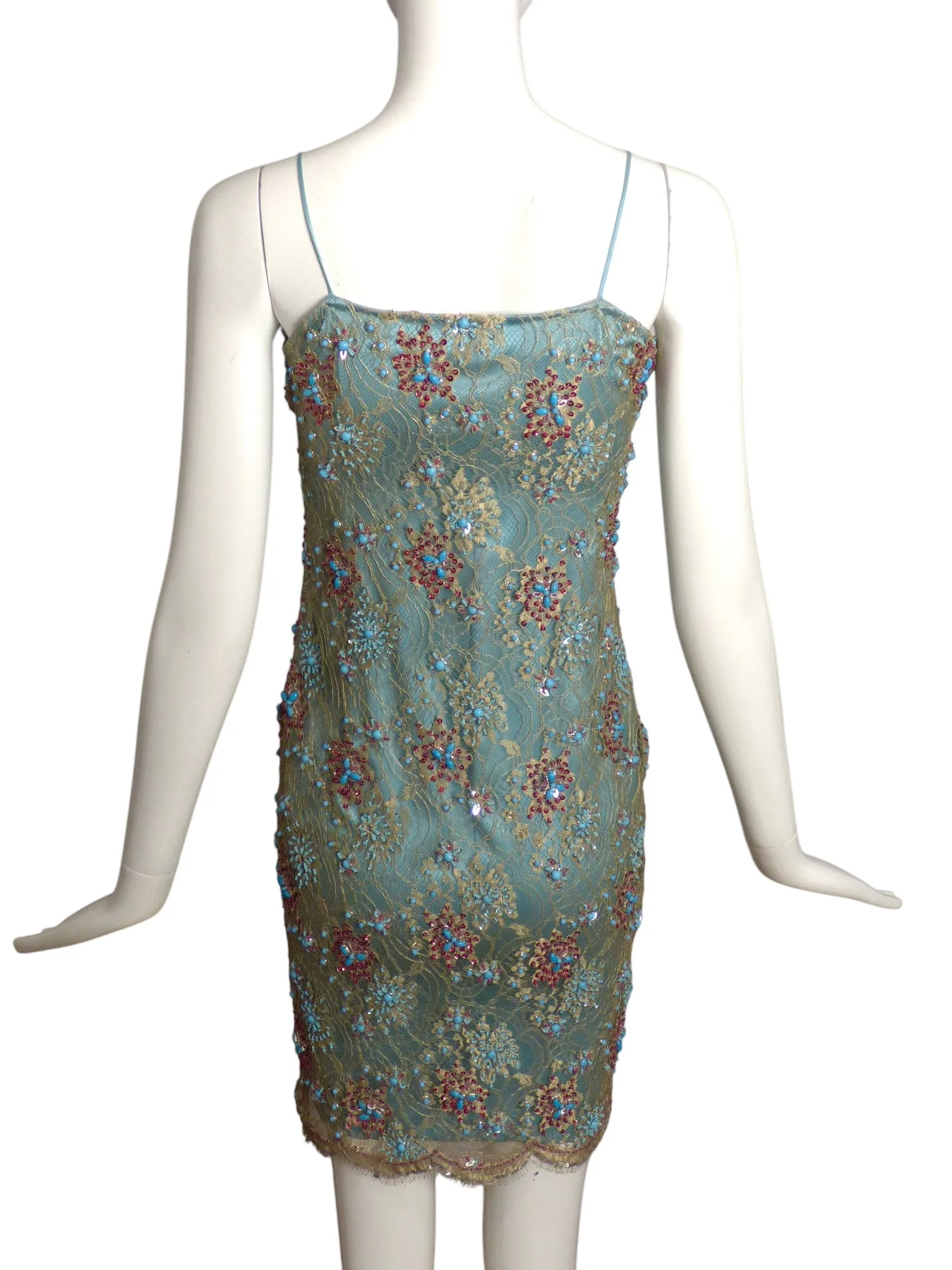 FE ZANDI- 2005 Beaded Lace Cocktail Jacket & Dress, Size 4