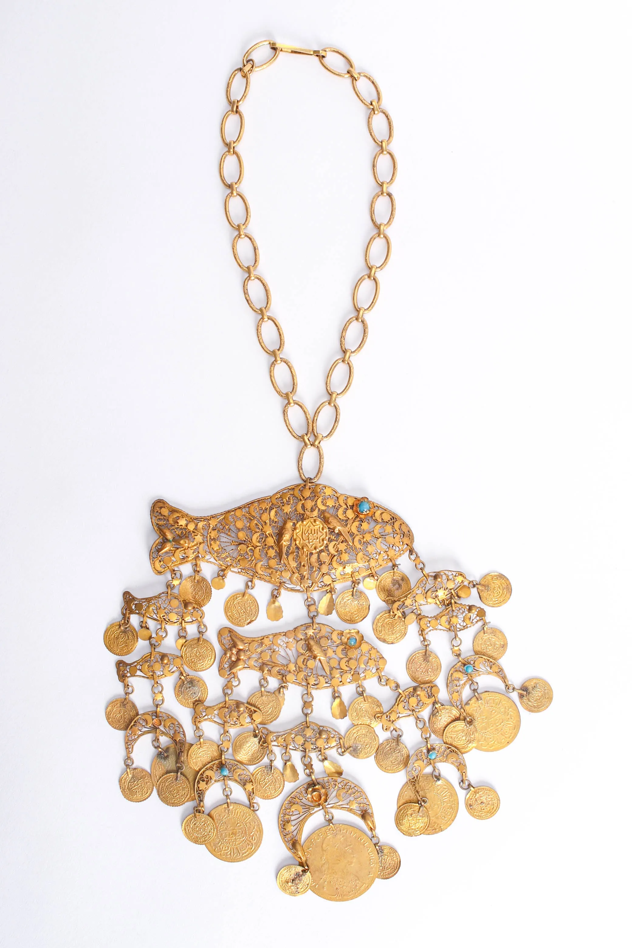 Filigree Moon Fish Necklace