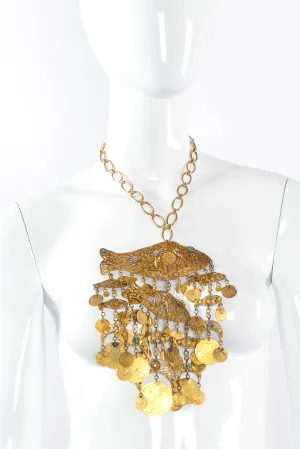 Filigree Moon Fish Necklace