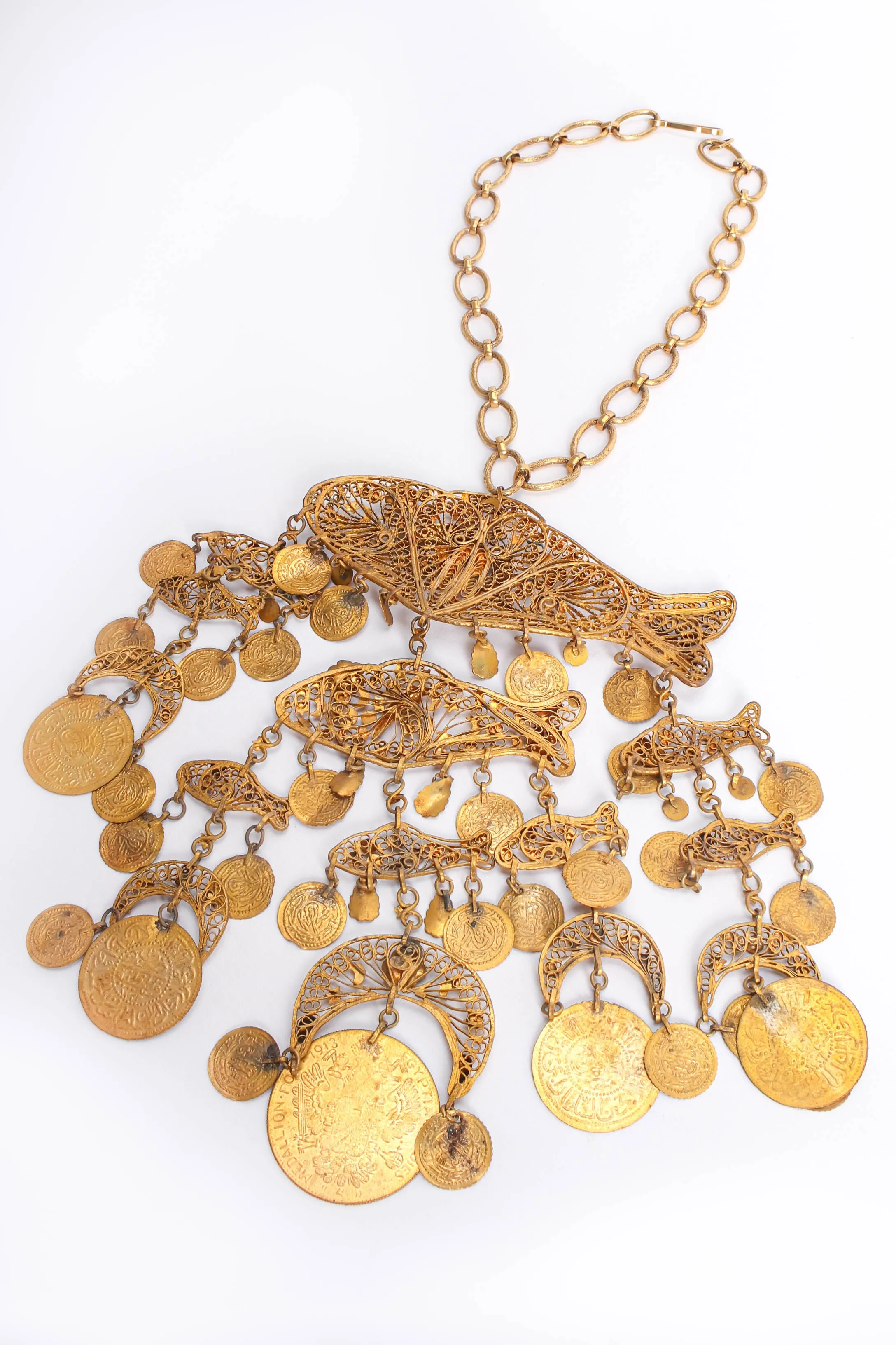 Filigree Moon Fish Necklace
