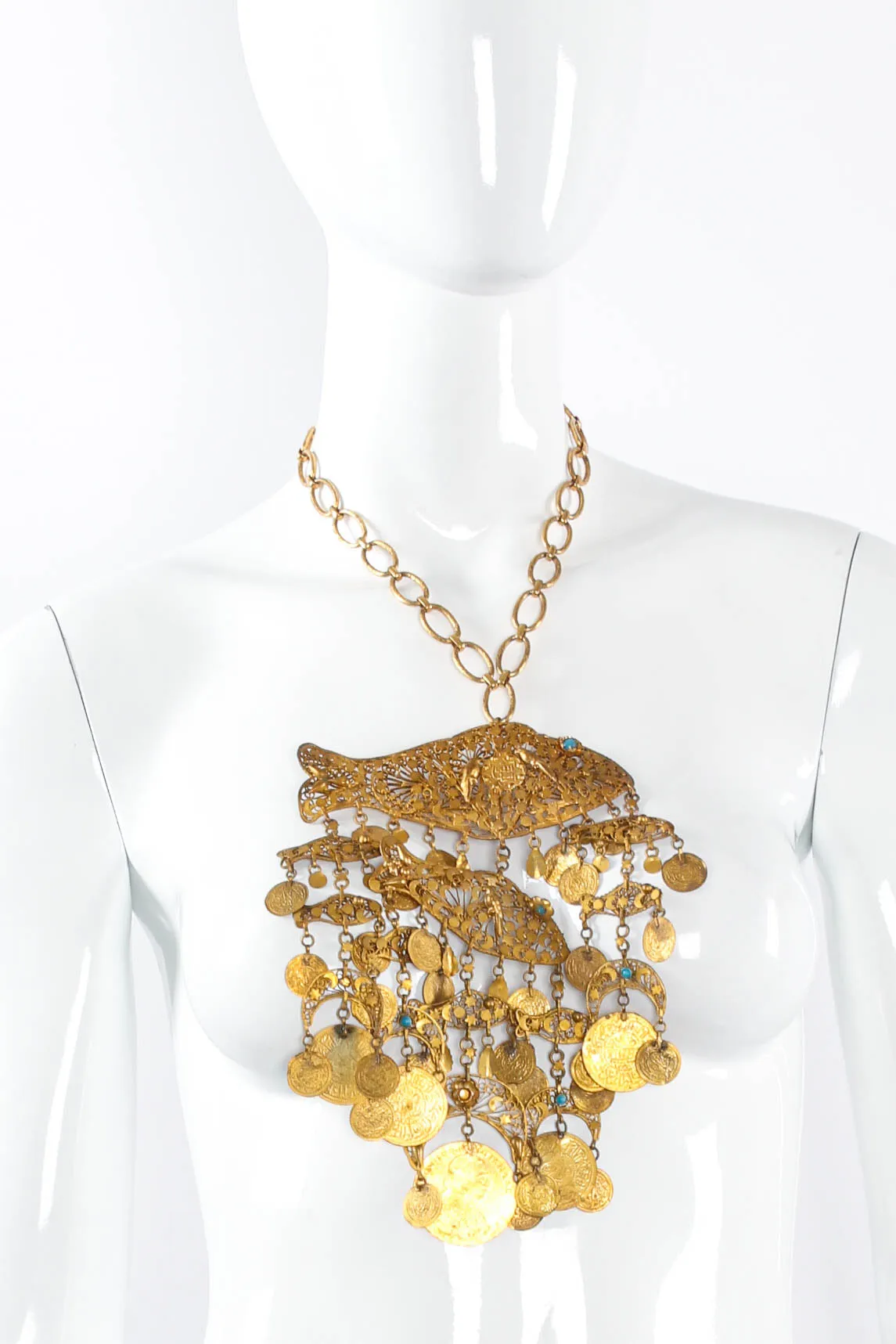 Filigree Moon Fish Necklace