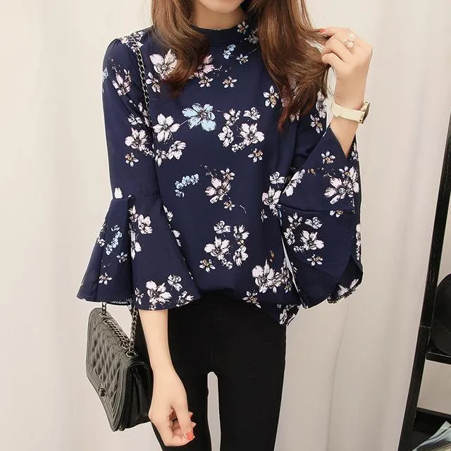 Floral Flare Sleeve T-Shirt