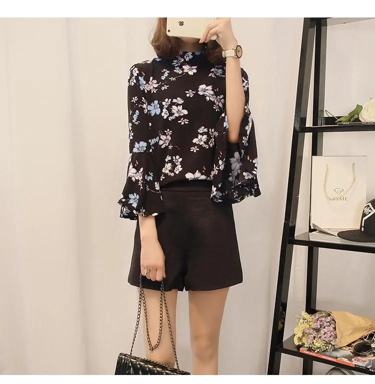 Floral Flare Sleeve T-Shirt