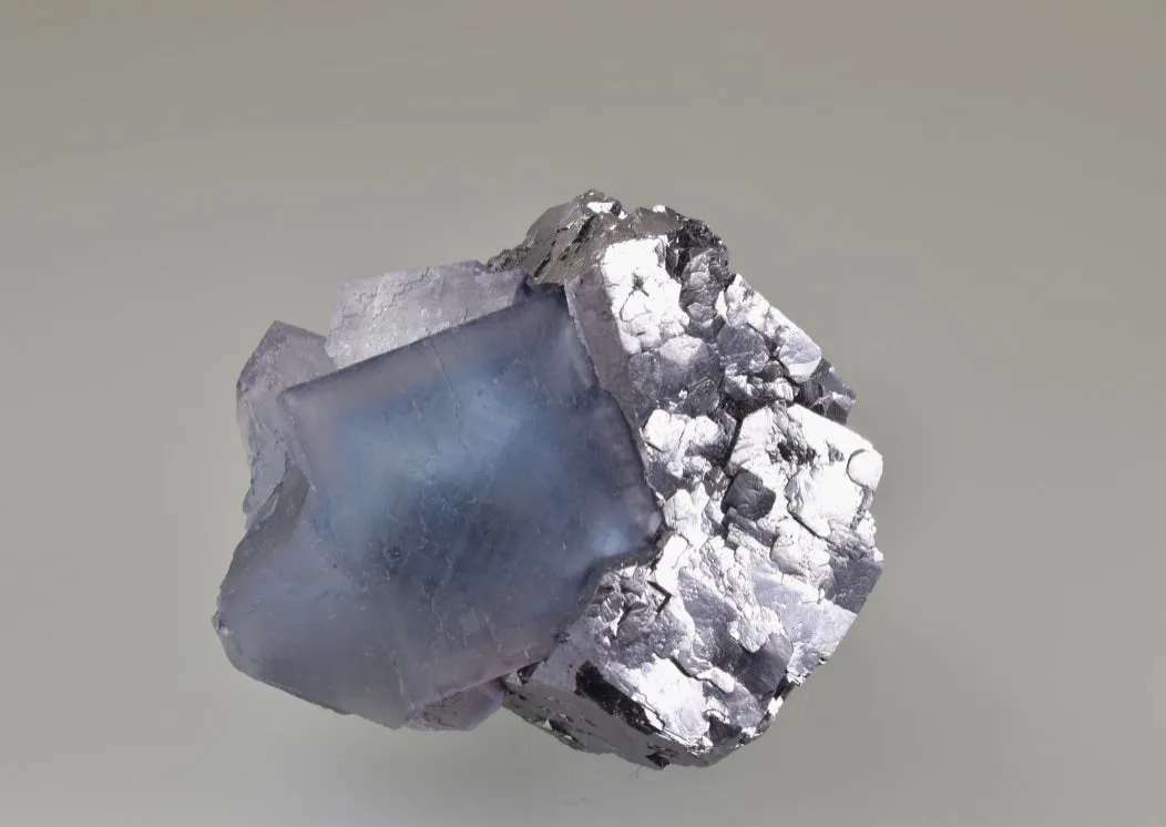Fluorite and Galena, Sub-Rosiclare Level Annabel Lee Mine, Ozark-Mahoning Company, Harris Creek District Southern Illinois, Mined c. 1988, Holzner Collection #0587, Miniature 2.5 x 5.0 x 6.0 cm, $450.  Online  9/5.