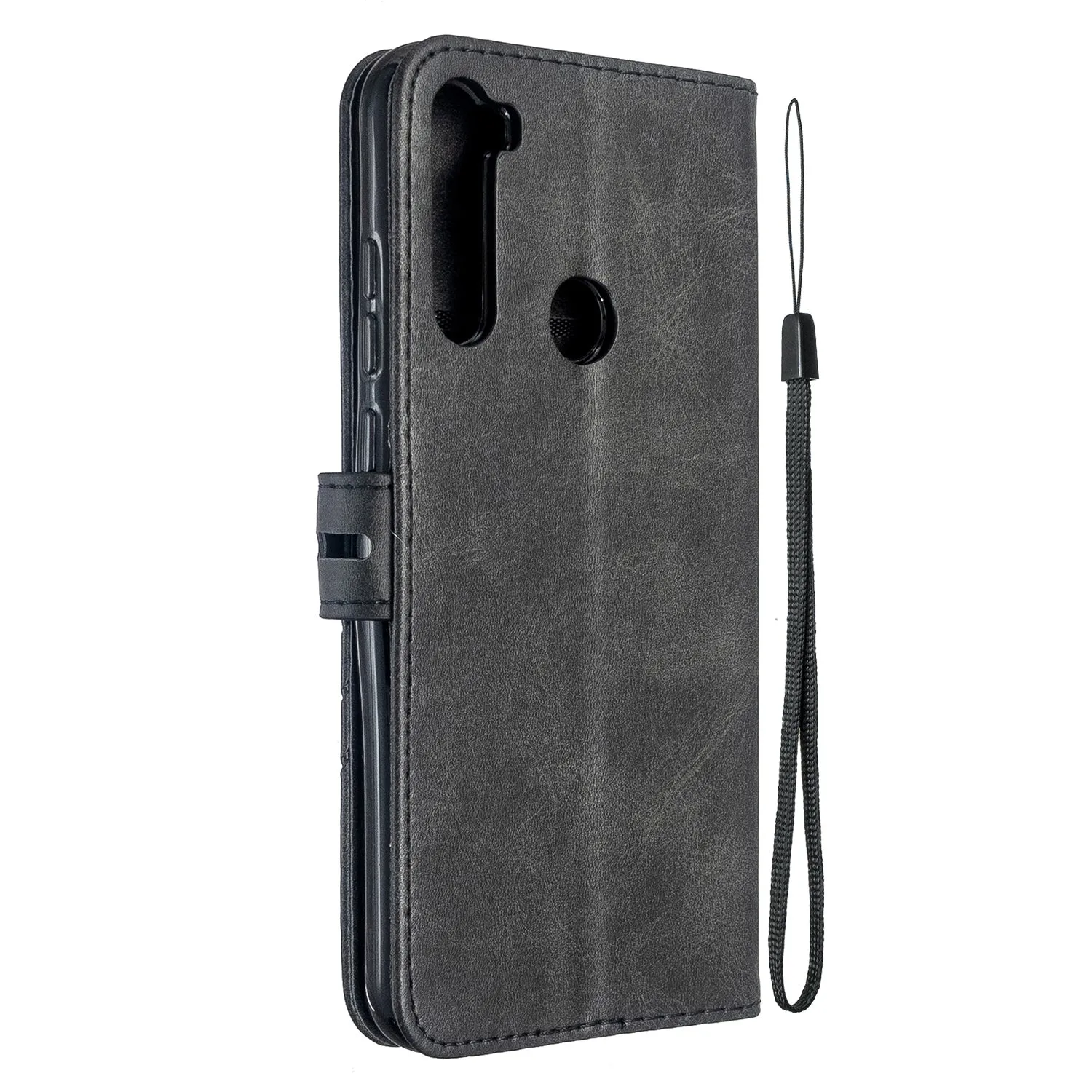 For Redmi Note 8T/Redmi 8/Redmi 8A Case Soft Leather Cover with Denim Texture Precise Cutouts Wallet Design Buckle Closure Smartphone Shell  black