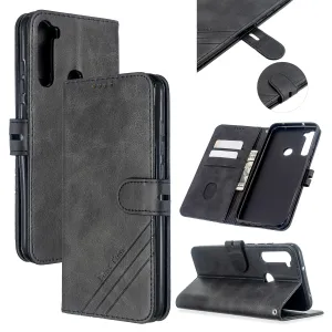 For Redmi Note 8T/Redmi 8/Redmi 8A Case Soft Leather Cover with Denim Texture Precise Cutouts Wallet Design Buckle Closure Smartphone Shell  black
