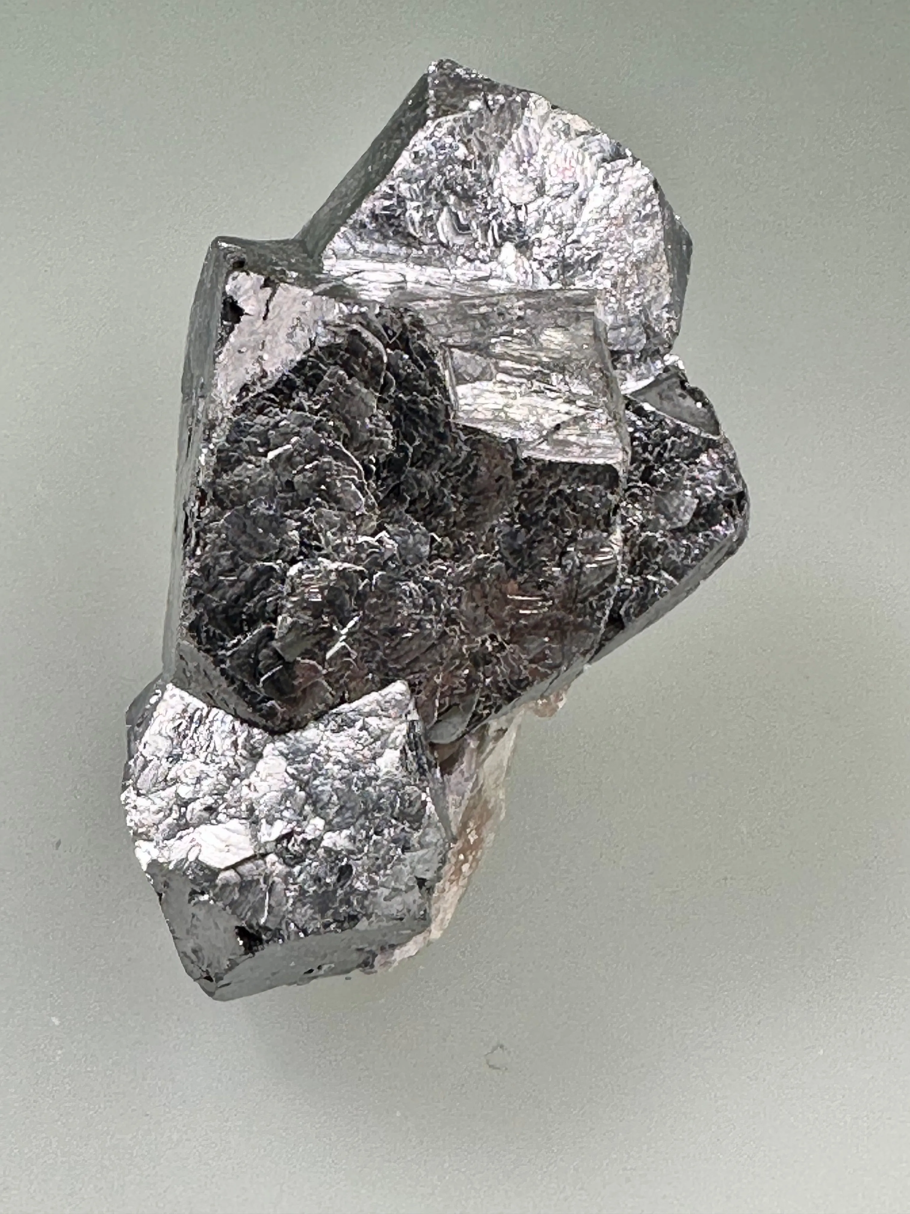 Galena with Fluorite, Rosiclare Level, Main Ore Body, Denton Mine, Ozark-Mahoning Company, Harris Creek District, Southern Illinois, Mined c. early 1990's, ex. Roy Smith Collection, Miniature, 2.5 x 3.0 x 5.0 cm, $45. Online Dec. 12.