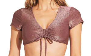 Gemma Ruched Crop-Elle Tie Side Bikini ::RET